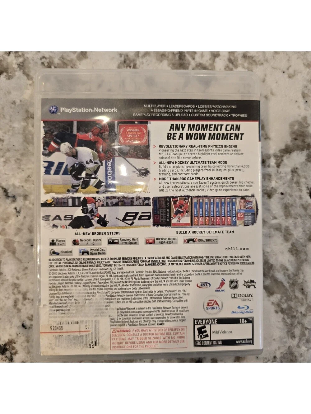 NHL 11 (PS3 PlayStation 3, 2010) Complete w/ Manual CIB Black Label